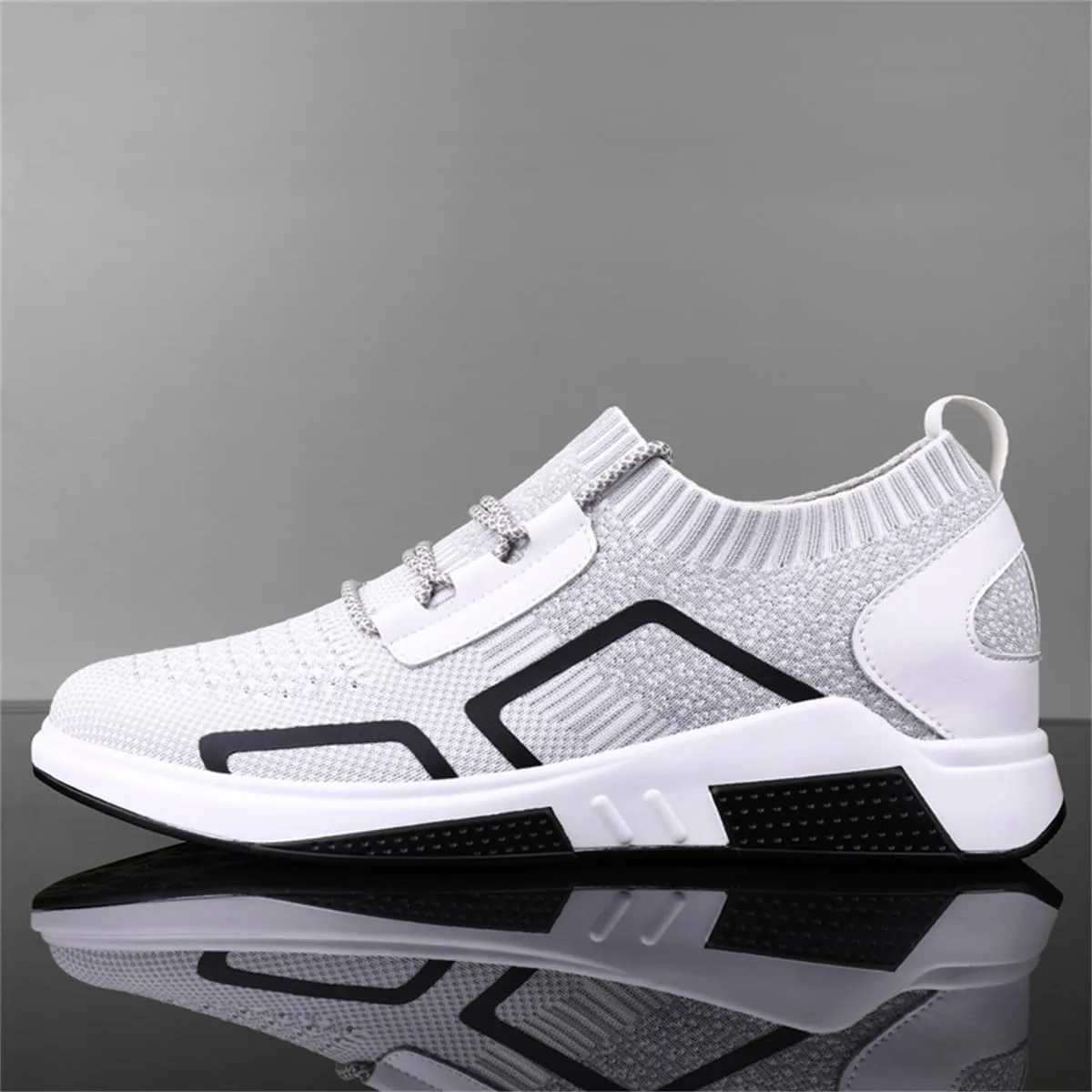 Mens Elevator Shoes Lightweight Walking Athletic Taller Sneakers Low-Top Invisible Height Increasing Footwear
