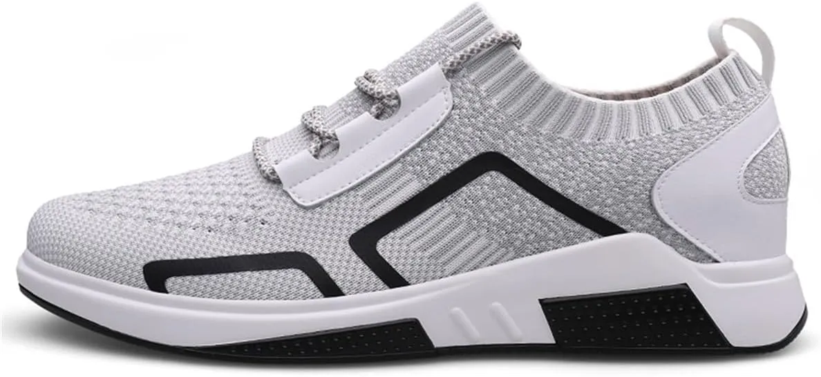 Mens Elevator Shoes Lightweight Walking Athletic Taller Sneakers Low-Top Invisible Height Increasing Footwear