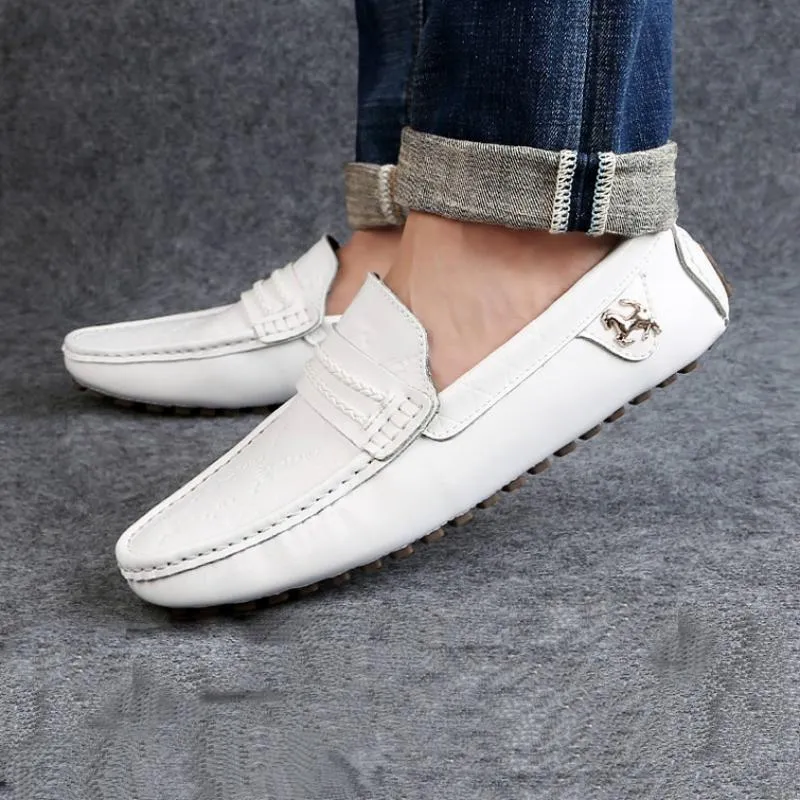 Men's Genuine Leather Soft Loafers | Plus Size