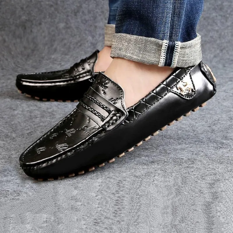 Men's Genuine Leather Soft Loafers | Plus Size