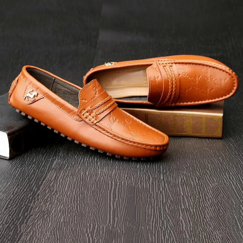Men's Genuine Leather Soft Loafers | Plus Size