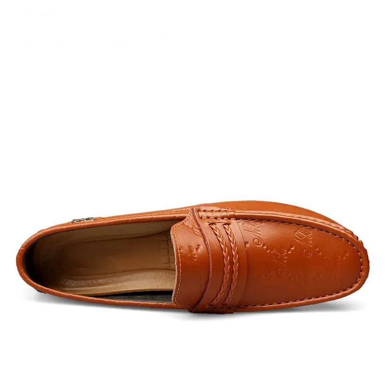 Men's Genuine Leather Soft Loafers | Plus Size