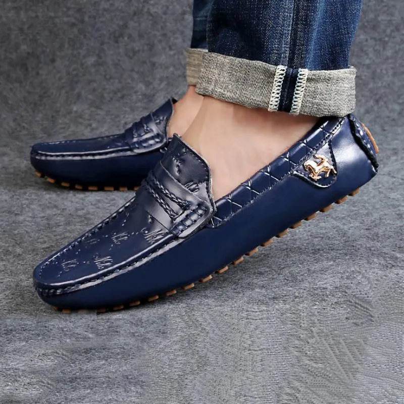 Men's Genuine Leather Soft Loafers | Plus Size