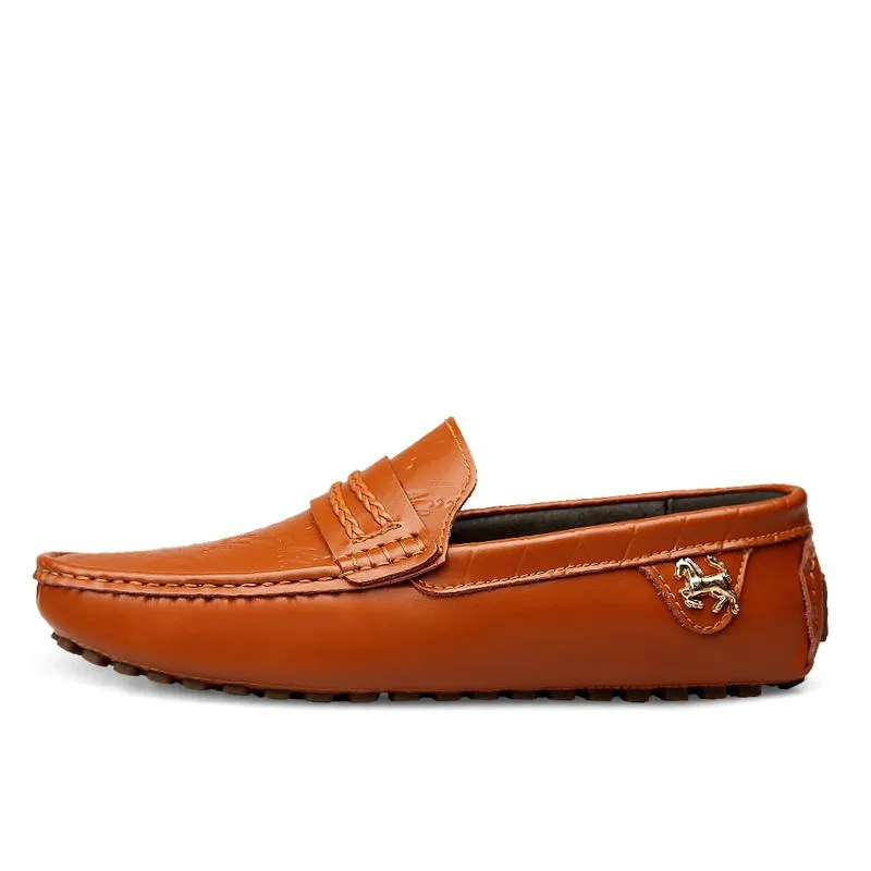 Men's Genuine Leather Soft Loafers | Plus Size