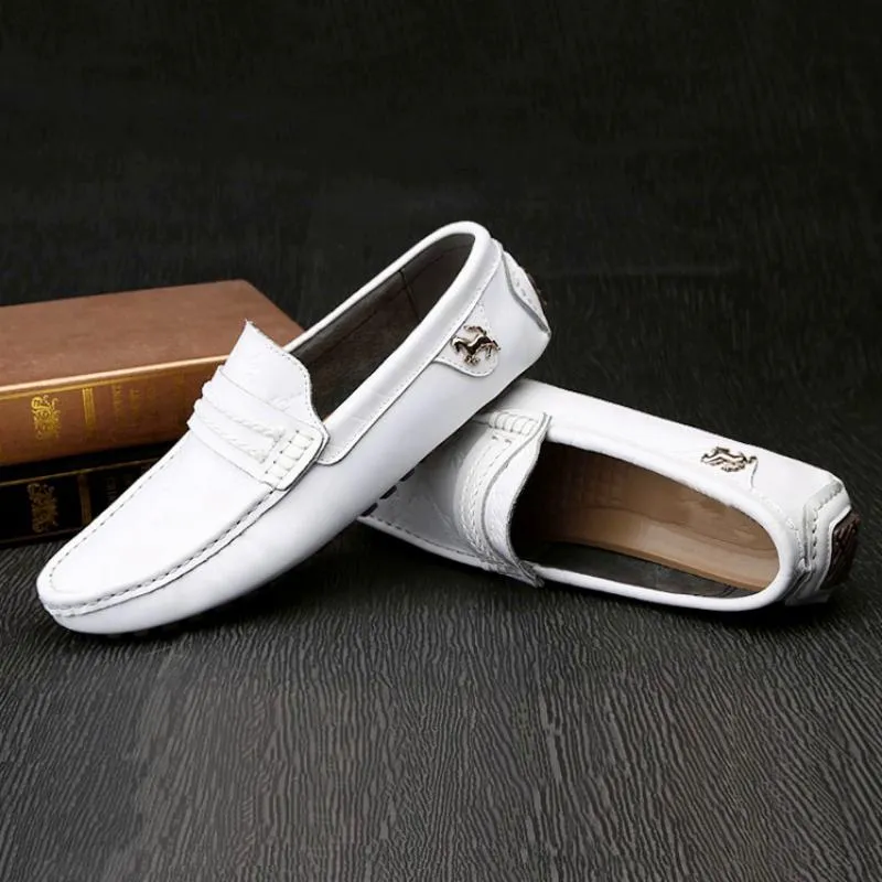 Men's Genuine Leather Soft Loafers | Plus Size