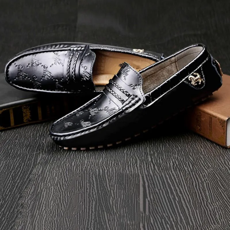 Men's Genuine Leather Soft Loafers | Plus Size