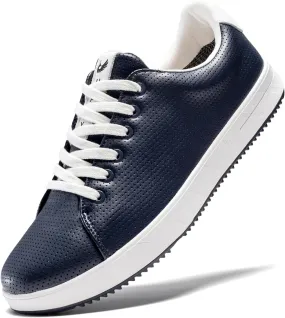 Men's Golf Shoes Professional Spikeless Leather Sneakers Non Slip Low Top Lightweight Comfort Travel Walking Shoes