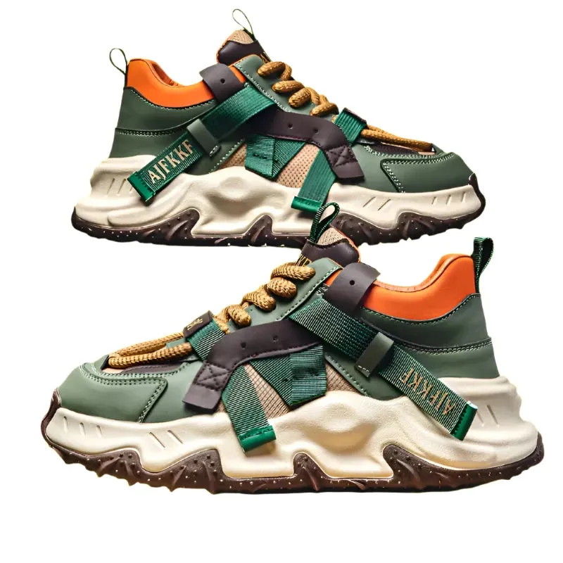 Men's Run Sneaker  Thick-soled Shoes Youth Casual Cricket Shoes Fashion Trend Board Shoes Comfort Skateboard Shoes