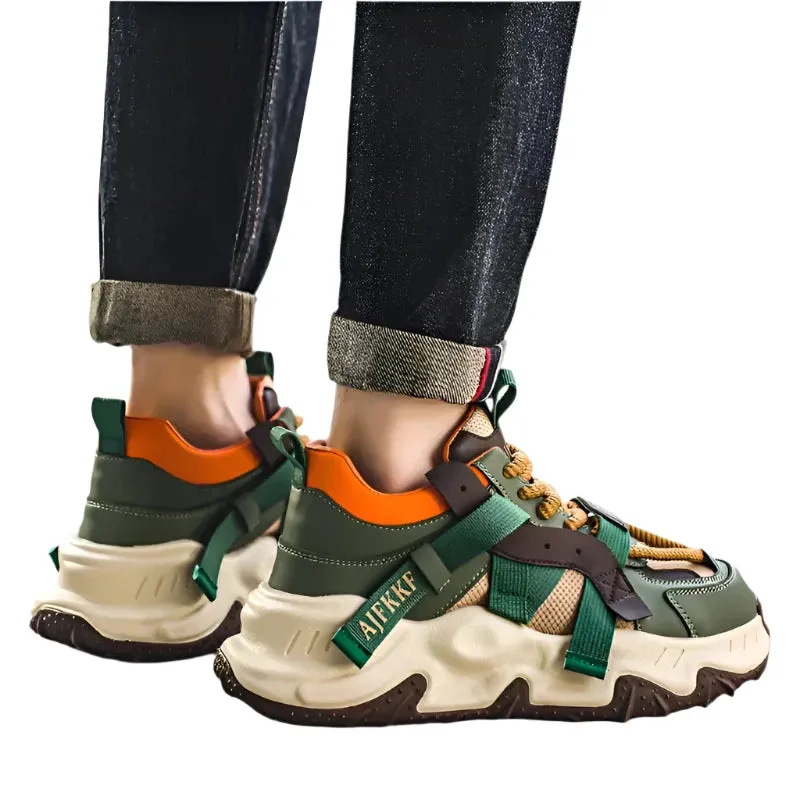 Men's Run Sneaker  Thick-soled Shoes Youth Casual Cricket Shoes Fashion Trend Board Shoes Comfort Skateboard Shoes