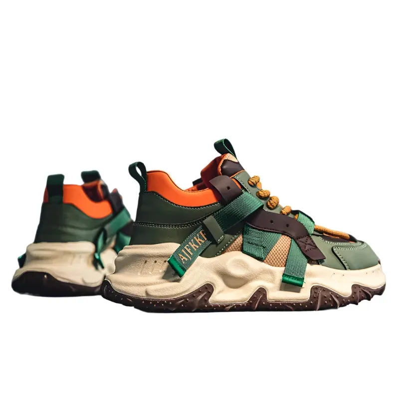 Men's Run Sneaker  Thick-soled Shoes Youth Casual Cricket Shoes Fashion Trend Board Shoes Comfort Skateboard Shoes