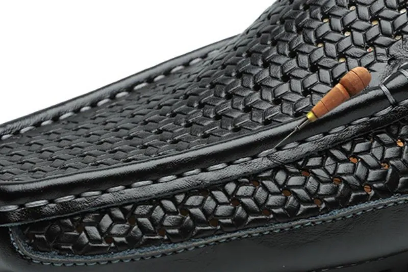 Men's Summer Casual Genuine Leather Breathable Slip-Ons