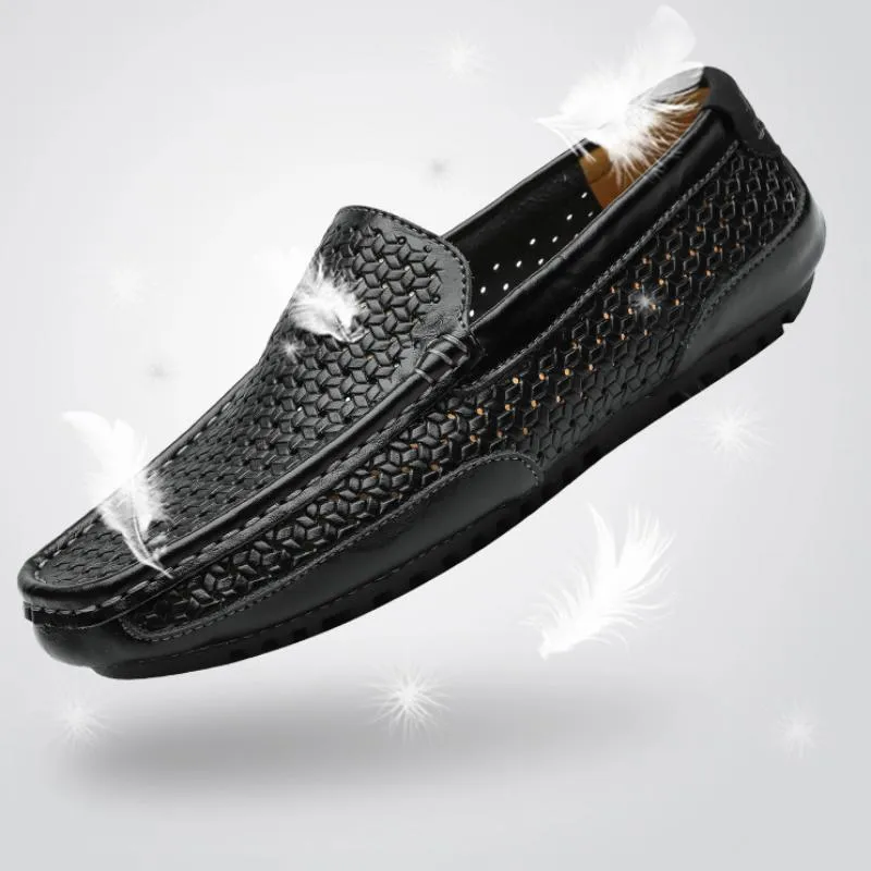 Men's Summer Casual Genuine Leather Breathable Slip-Ons