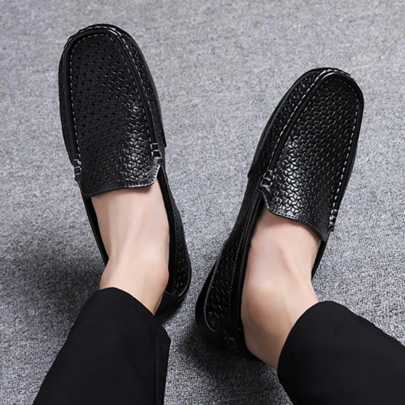 Men's Summer Casual Genuine Leather Breathable Slip-Ons