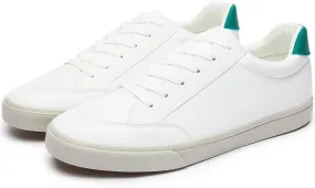 Mens White Sneakers Leather Simple Casual Shoes Fashion Sneakers for Men Classic Low Top Sneaker Breathable Tennis Shoes