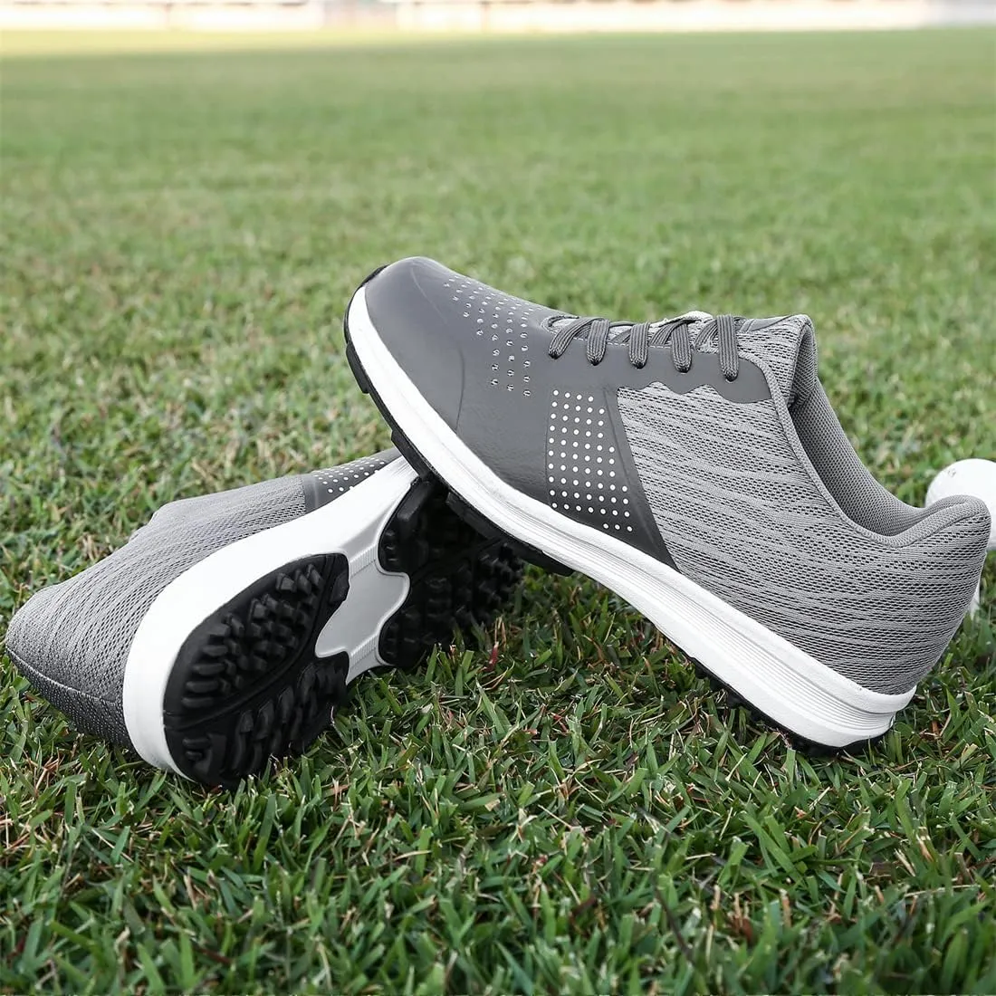 Mesh Golf Trainers for Men Professional Breathable Spikeless Golfers Sneakers Anti Slip Walking Footwears
