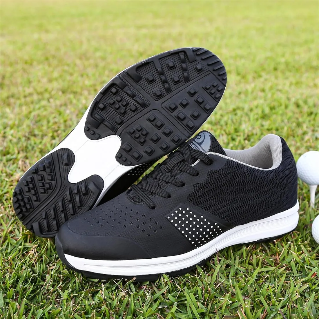 Mesh Golf Trainers for Men Professional Breathable Spikeless Golfers Sneakers Anti Slip Walking Footwears