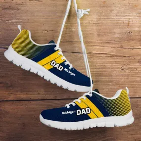 Michigan DAD Basketball Fan Running Shoes - Blue and Gold
