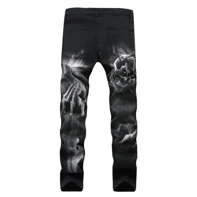 Mid Waisted Jeans Denim Pants Men's Jeans Elasticity Straight Pants