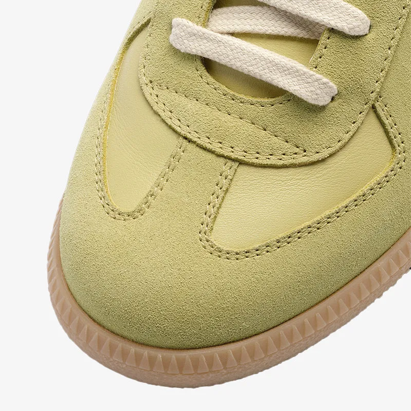 Mint Green Leather and Suede Sneakers