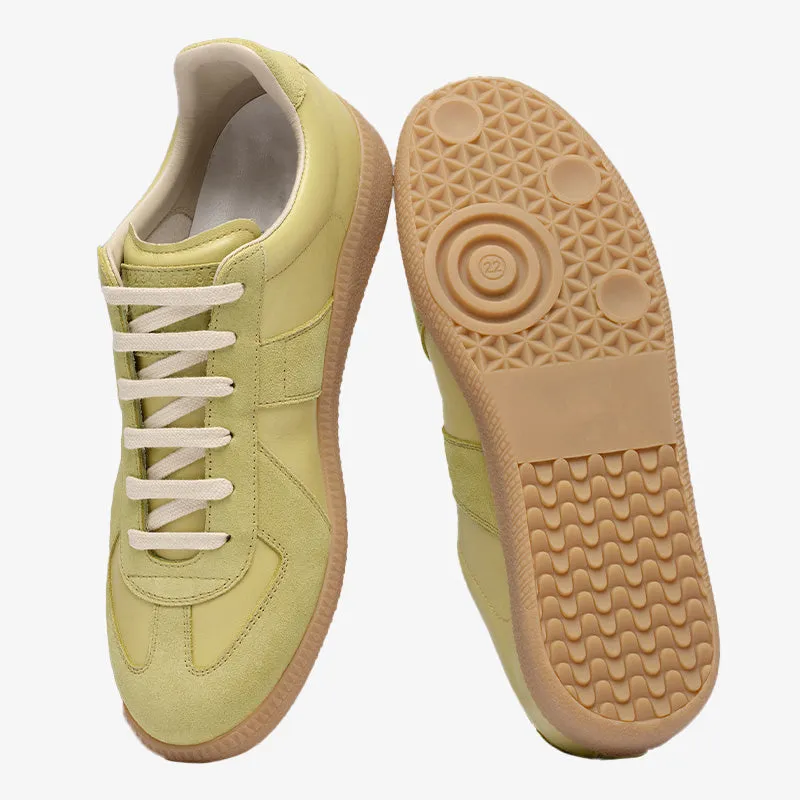Mint Green Leather and Suede Sneakers