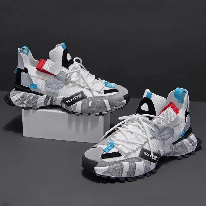 Multicolor Aesthetic Chunky Lace Up Sneakers