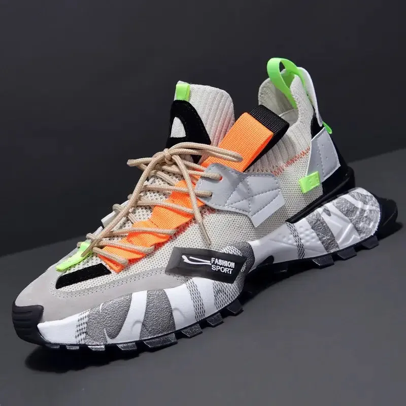 Multicolor Aesthetic Chunky Lace Up Sneakers