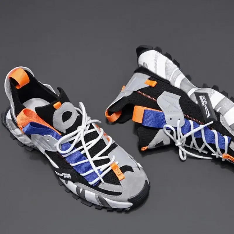 Multicolor Aesthetic Chunky Lace Up Sneakers