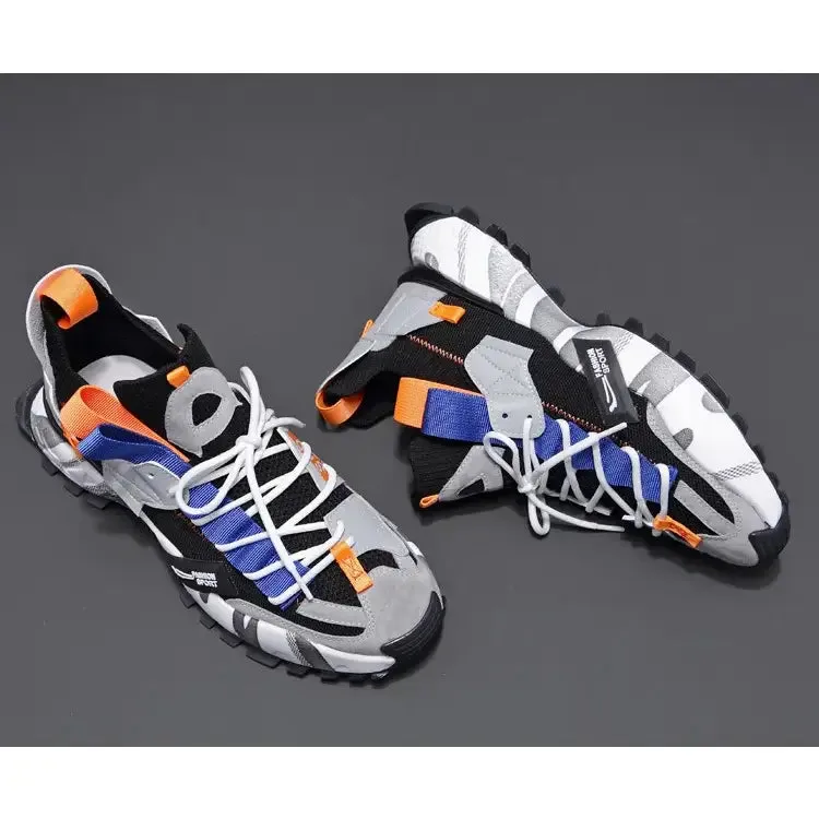 Multicolor Aesthetic Chunky Lace Up Sneakers