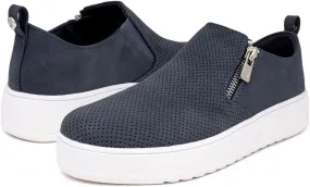 Nautica Women's Slip-On Fashion Sneakers with Side Zipper  Comfortable Low-Top Walking Shoes for Casual Everyday Wear
