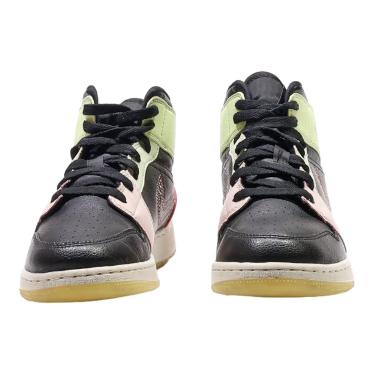 NIKE High Top Trainers Black Leather Girls UK 5.5