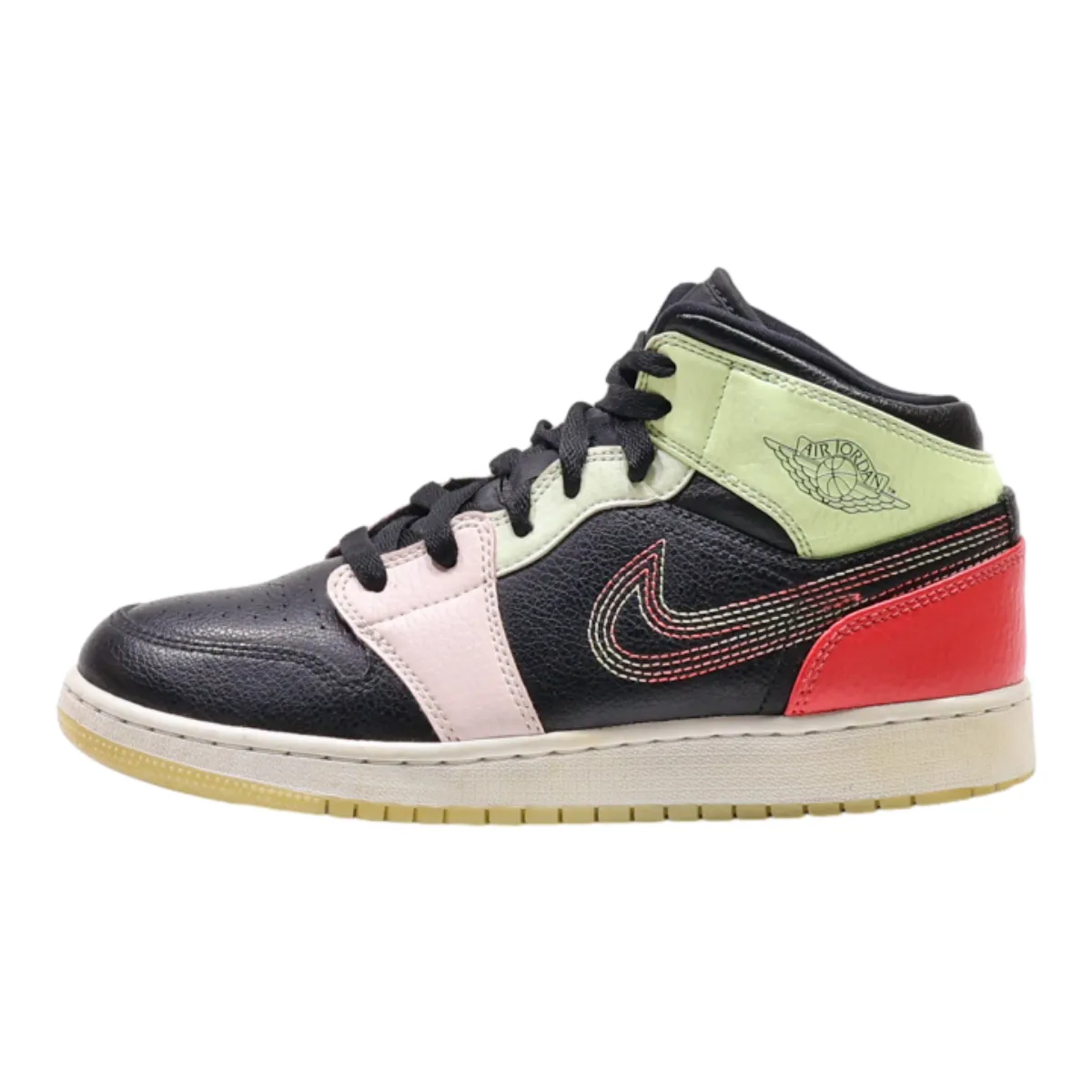 NIKE High Top Trainers Black Leather Girls UK 5.5