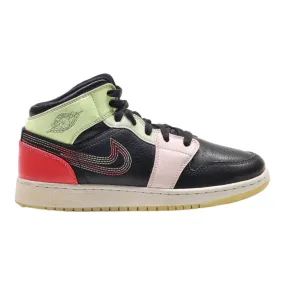NIKE High Top Trainers Black Leather Girls UK 5.5