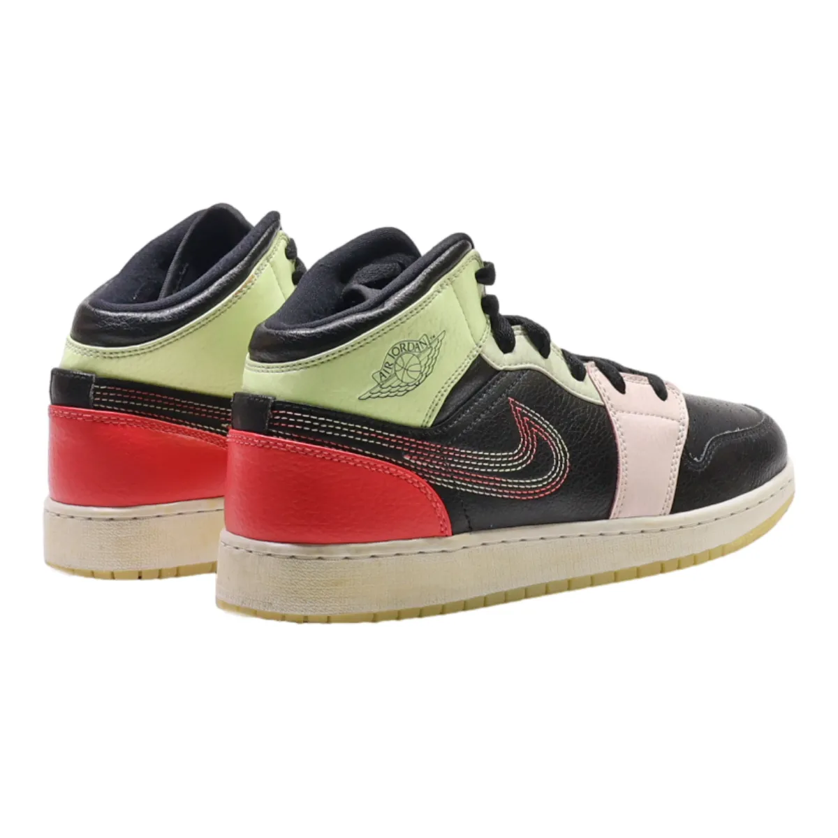 NIKE High Top Trainers Black Leather Girls UK 5.5