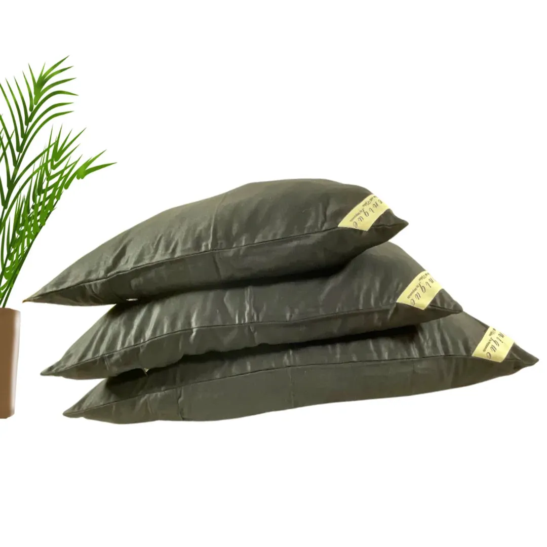 Pillow with cover | Bamboo fabric  | Black  | Wool infill