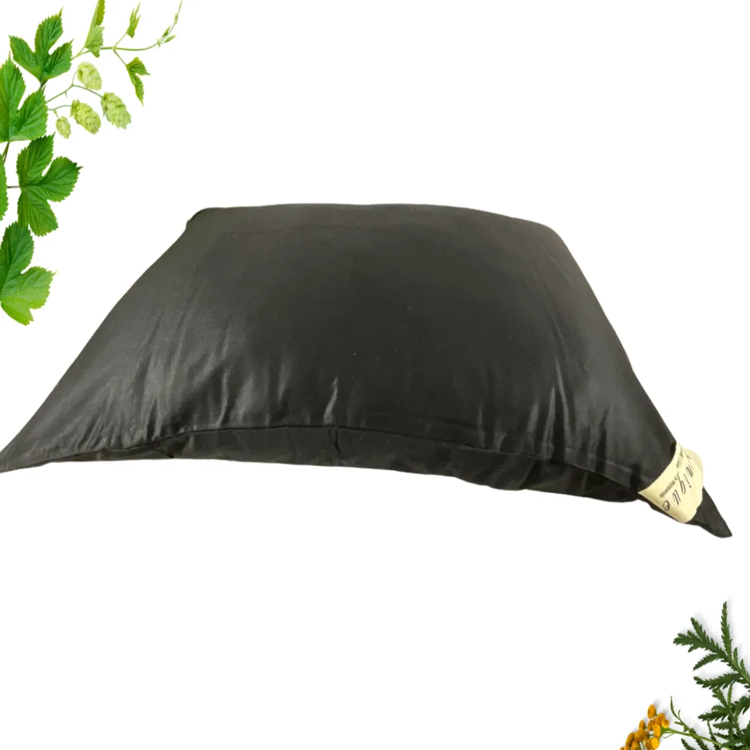 Pillow with cover | Bamboo fabric  | Black  | Wool infill