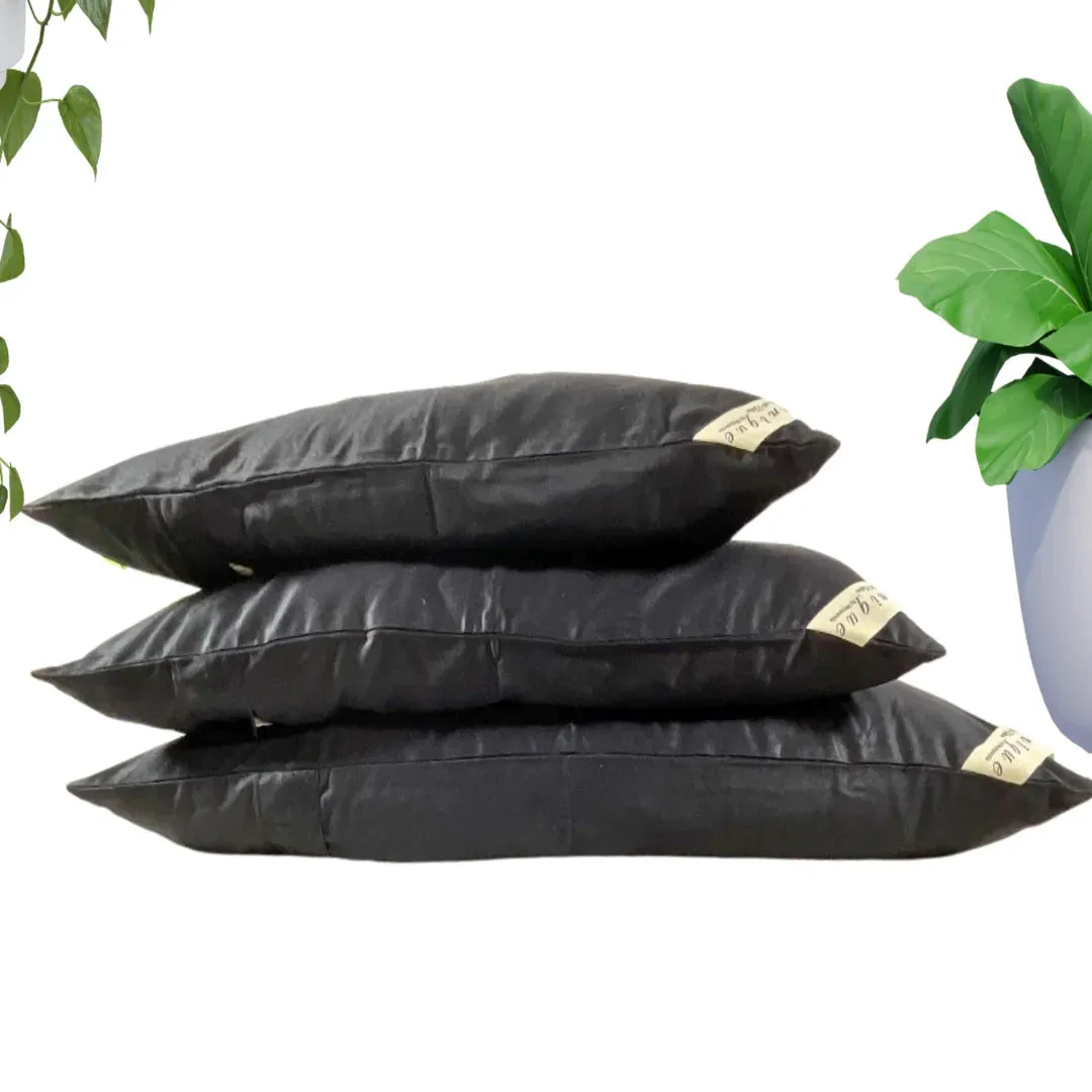 Pillow with cover | Bamboo fabric  | Black  | Wool infill