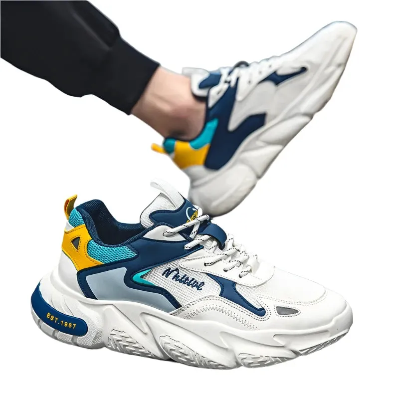 Premium Men's Mesh Sneakers – Breathable Lace-Up Running Shoes for 2024 Summer. Hot Sale for Stylish Walking and Dress Wear!