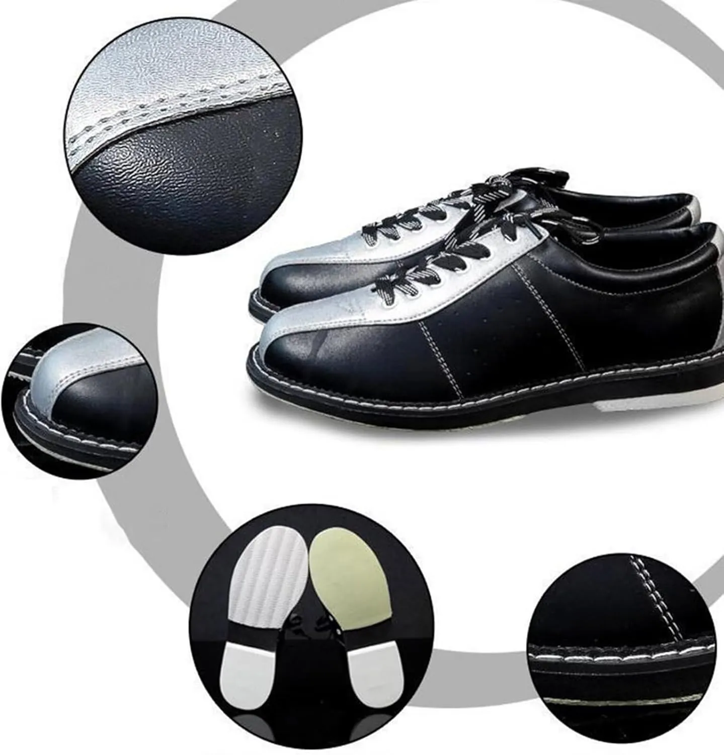 Professional Bowling Sneakers for Men Women Bowling Trainers Breathable PU Bowling Training Sliding Shoes