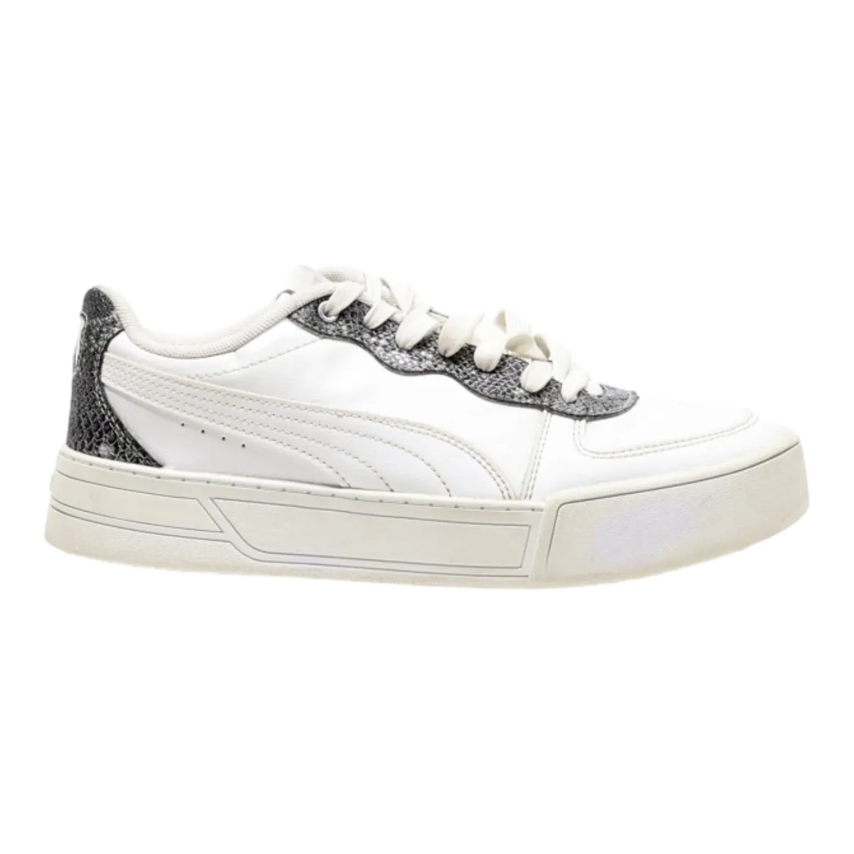 PUMA Skye 2021 Platform Trainers White Leather Womens UK 6