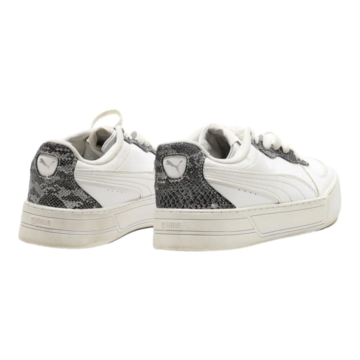 PUMA Skye 2021 Platform Trainers White Leather Womens UK 6