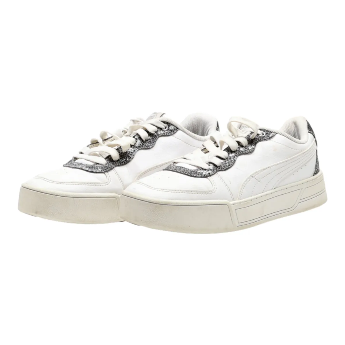 PUMA Skye 2021 Platform Trainers White Leather Womens UK 6