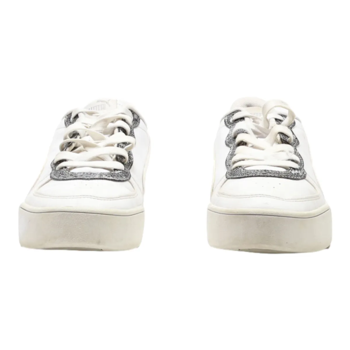 PUMA Skye 2021 Platform Trainers White Leather Womens UK 6