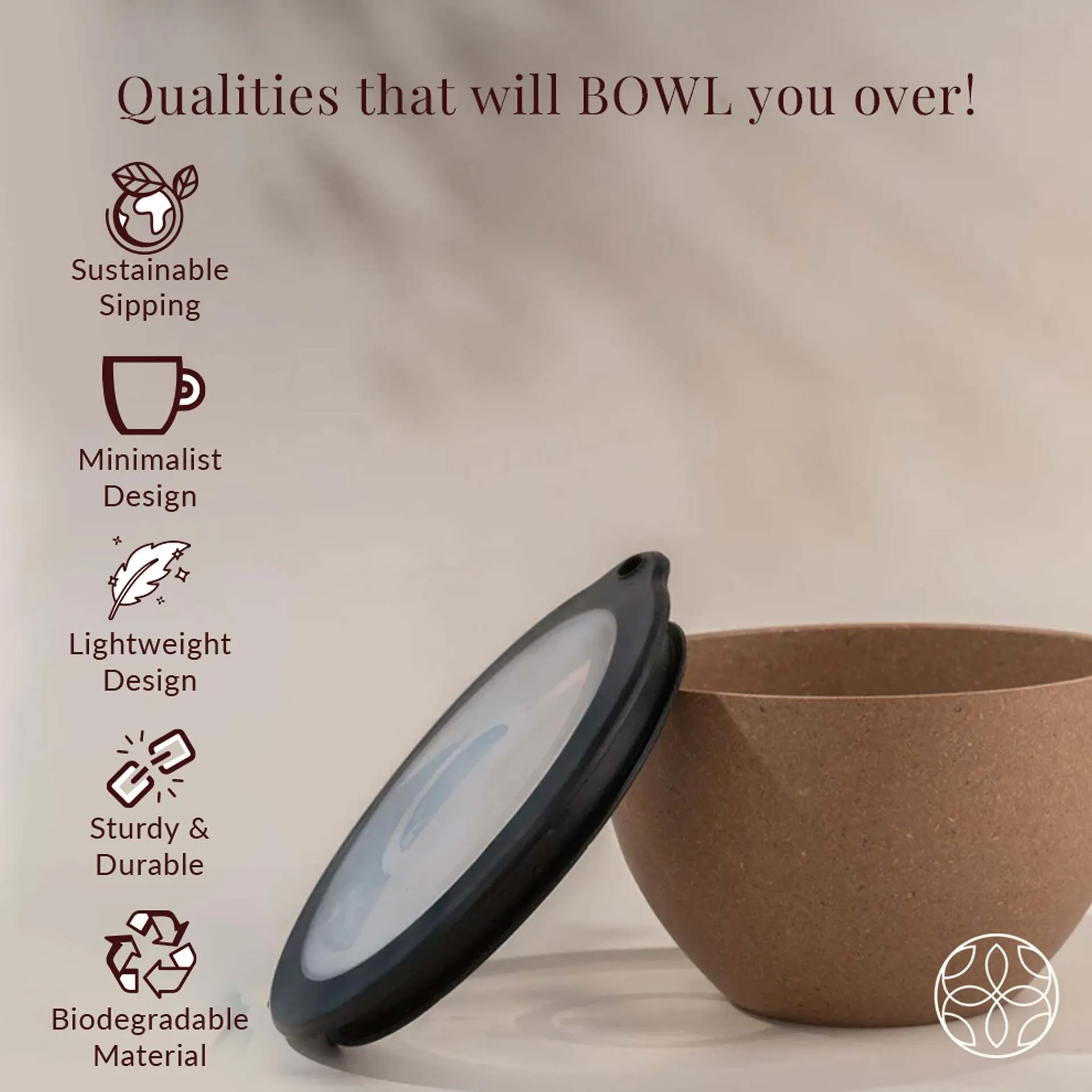 Rice Husk And Bamboo Fiber Serving Bowl With Lid- 1.6L