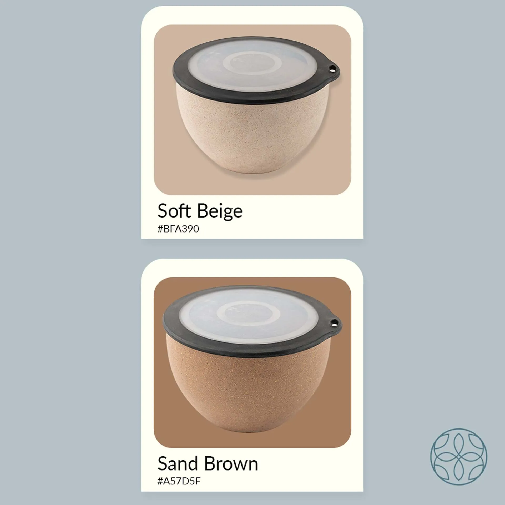 Rice Husk And Bamboo Fiber Serving Bowl With Lid- 1.6L