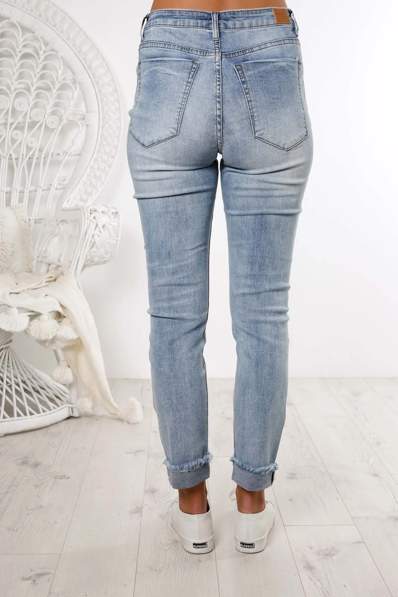 Safaya Ripped Jean Light Blue