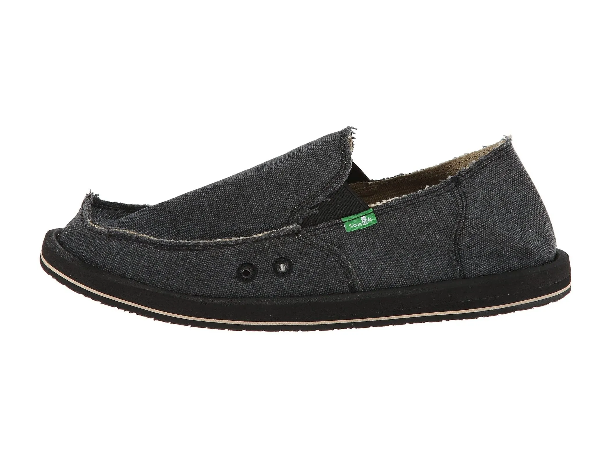 Sanuk Vagabond Sidewalk Surfers Slip On Loafers CHARCOAL (12, CHARCOAL)