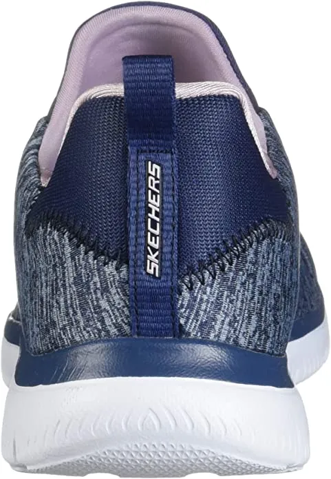 Skechers Summits-Quick Getaway Navy/Pink Slip On Low Top Fashion Sneakers