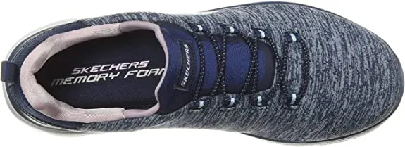Skechers Summits-Quick Getaway Navy/Pink Slip On Low Top Fashion Sneakers