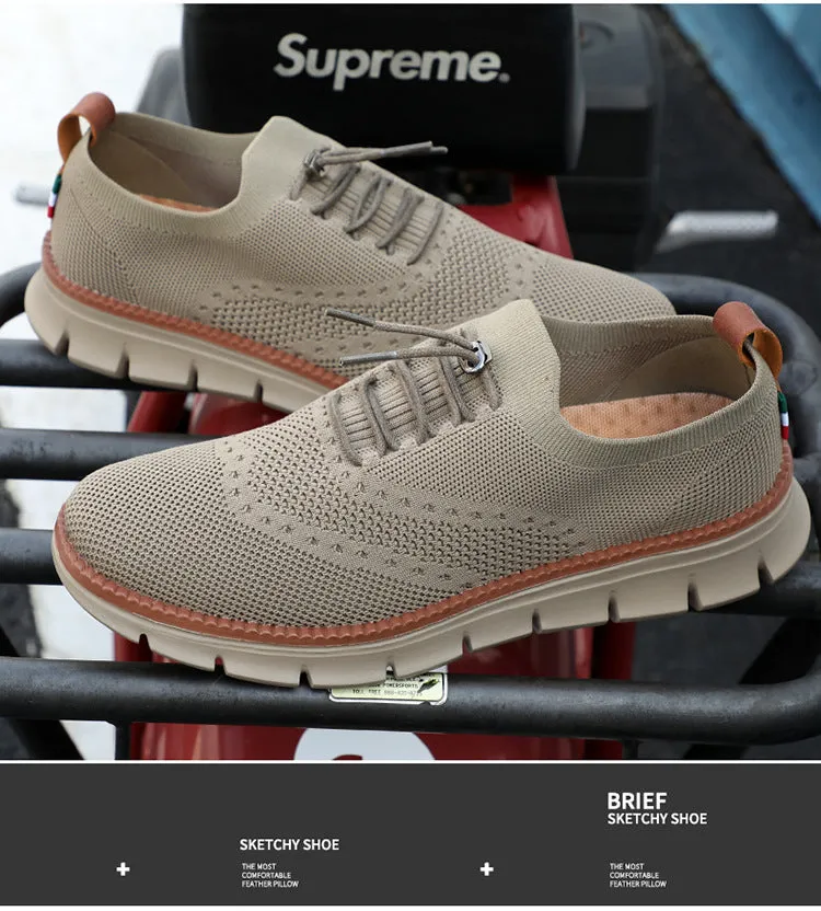 Slip-on breathable mesh running sneakers