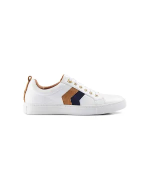 The Alexandra Trainer - Tan & Navy Suede